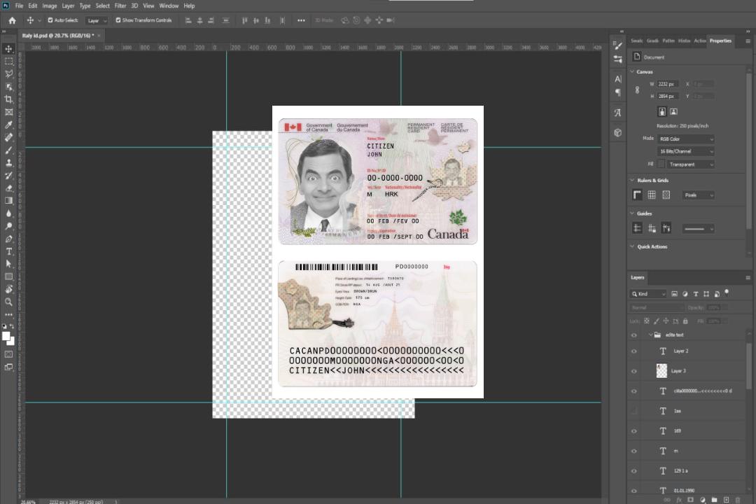 Carte de résident permanent du Canada nouvelle template